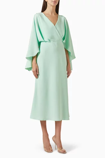 Flared-sleeves Midi Dress