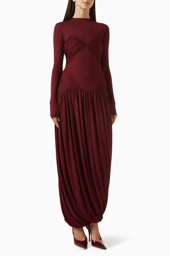 Torin Draped Dress in Lumine Jersey