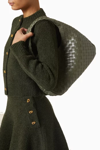 Medium Campana Shoulder Bag in Intrecciato Leather