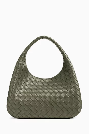 Medium Campana Shoulder Bag in Intrecciato Leather