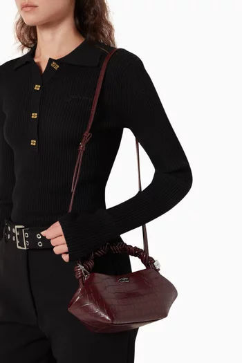 Mini Bou Bag in Recycled Croc-embossed Leather
