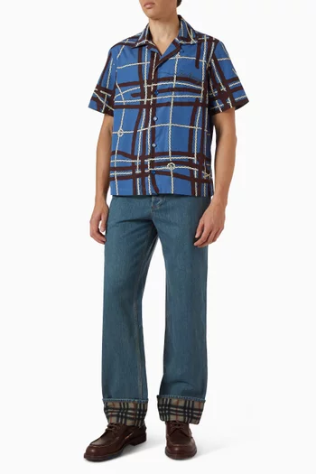 Dexter Check-trim Jeans in Denim