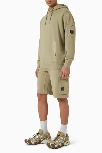 Diagonal Hooded Lens Sweatshirt in Fleece