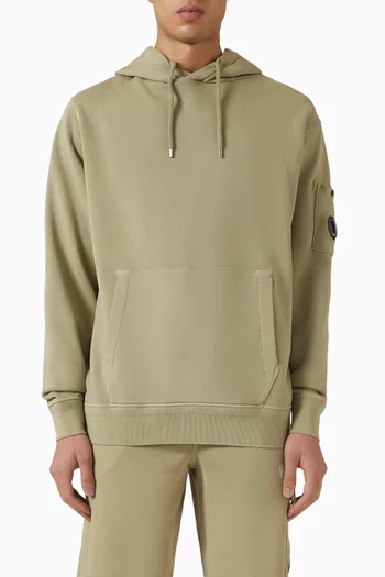 Diagonal Hooded Lens Sweatshirt in Fleece