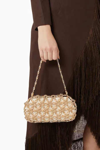 Tebea Bead-embellished Clutch in Satin