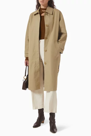Belted Trench Coat in Gabardine