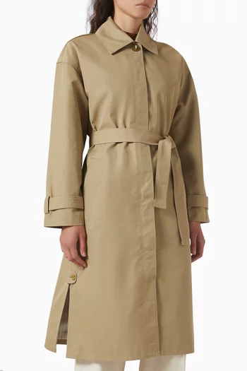 Belted Trench Coat in Gabardine