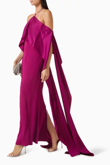 Nan Maxi Dress in Crepe Cady
