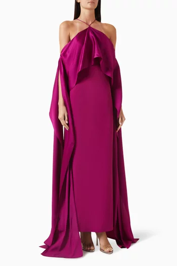 Nan Maxi Dress in Crepe Cady