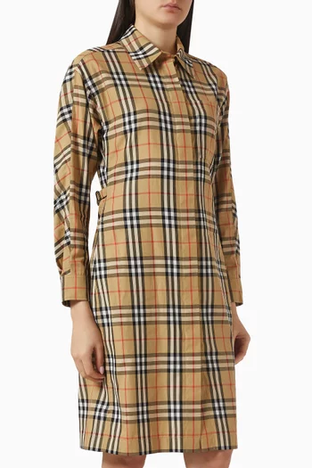 June Check Shirtdress in Cotton
