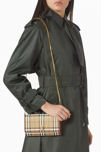 Hannah Check-print Chain Wallet