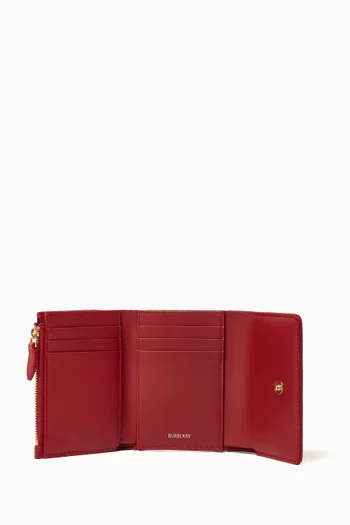 Small Check Flap Wallet in Canvas & Leather