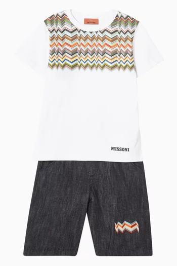 Logo Shorts in Denim