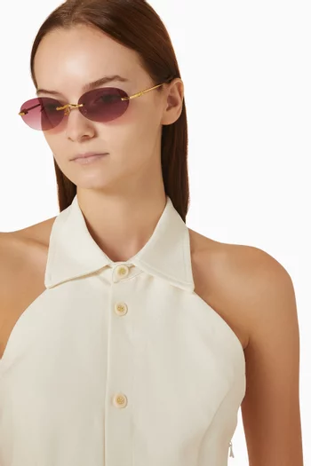 Jude Oval Sunglasses in Metal