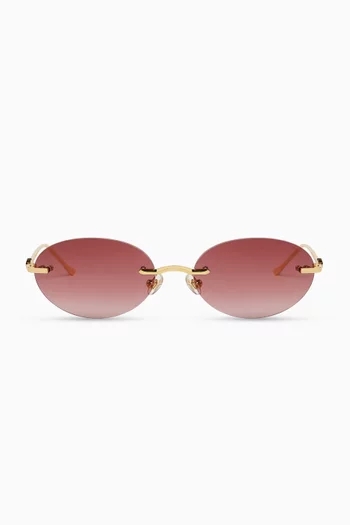 Jude Oval Sunglasses in Metal