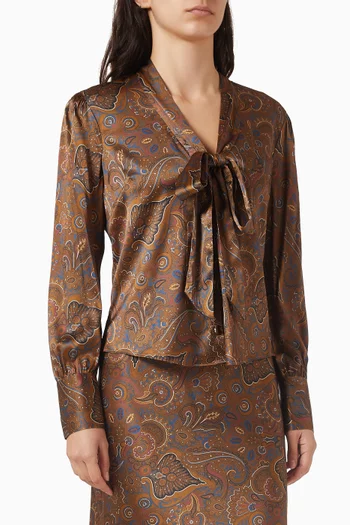 Francine Tie-neck Blouse in Silk-blend