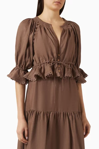 Myra Crop Top in Linen