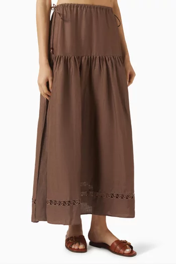 Myra Maxi Skirt in Linen