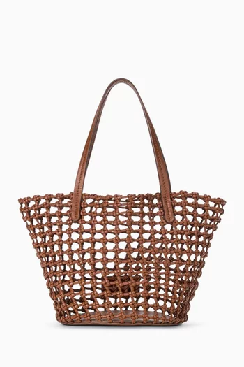 Caro Bucket Bag in Woven Leather