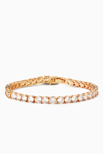 Tennis Crystal Bracelet in Gold-plated Brass