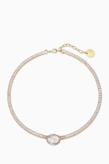 قلادة بدلاية مزينة بالكريستال نحاس مطلي ذهب