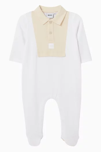 Collared Pyjama Sleepsuit in Cotton