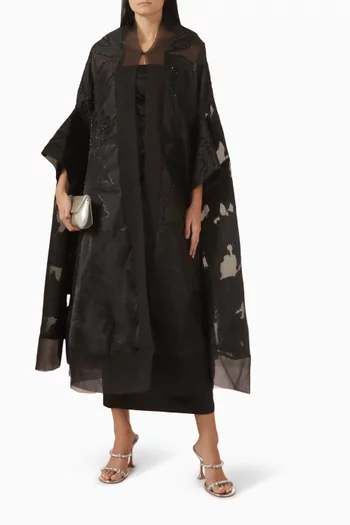 Embellished Abaya in Organza