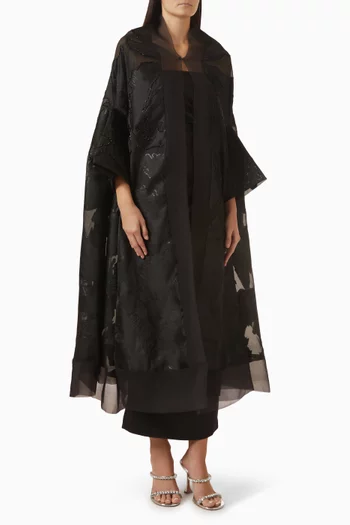 Embellished Abaya in Organza