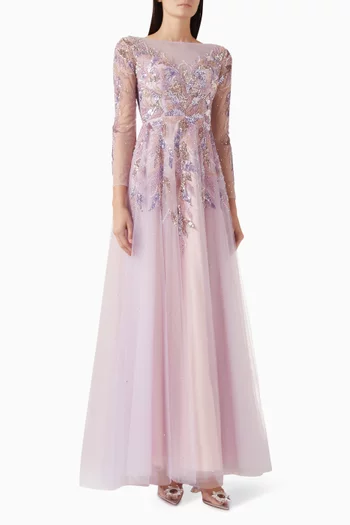 Sequin-embellished Gown in Tulle