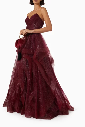 Bustier Layered Gown in Tulle
