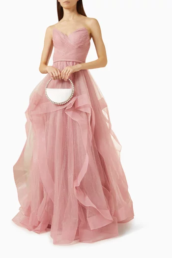 Bustier Layered Gown in Tulle