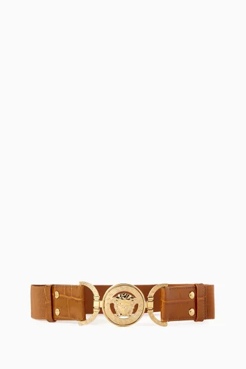 Medusa '95 Belt in Croc-embossed Leather