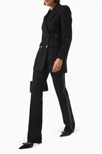 Slim-fit Pants in Wool Grain de Poudre