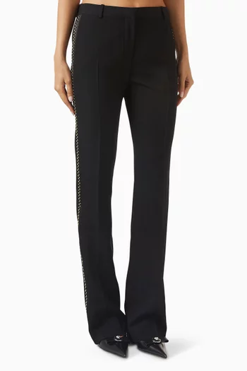 Slim-fit Pants in Wool Grain de Poudre