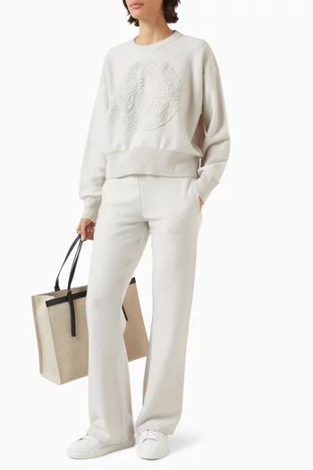 Flared Towel Pants in Wool-blend