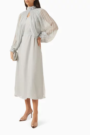 Embellished Tent Drape Dress in Chiffon