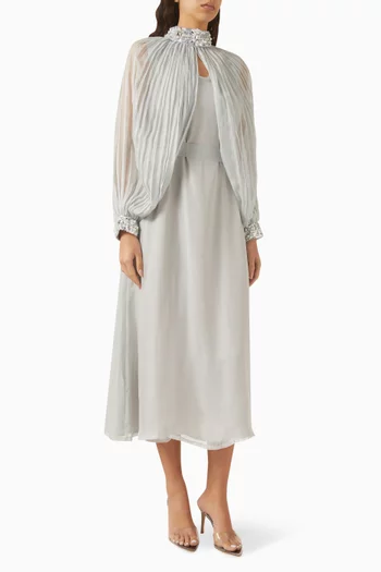 Embellished Tent Drape Dress in Chiffon