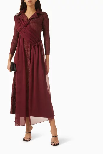 Crystal-embellished Dress in Crepe & Chiffon