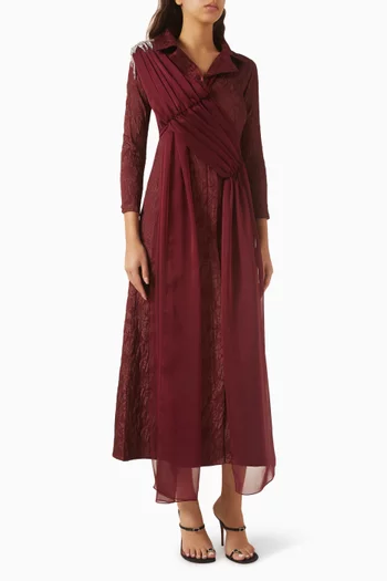 Crystal-embellished Dress in Crepe & Chiffon
