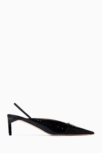Julienne Slingback Pumps in Python-effect Leather