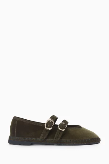 Claire Ballerina Flats in Velvet