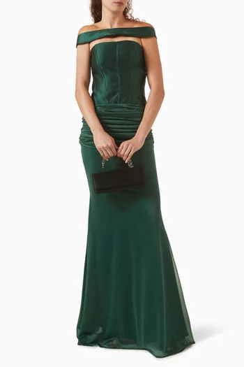 Corset Off-shoulder Maxi Dress