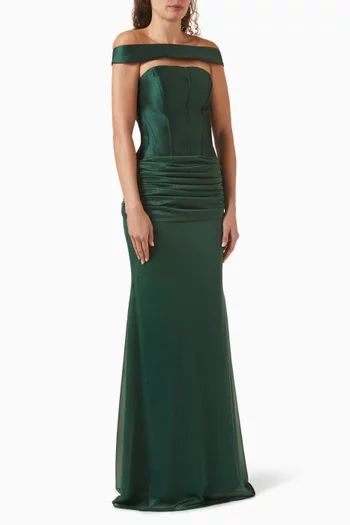 Corset Off-shoulder Maxi Dress