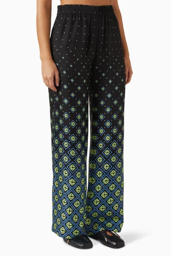 Degrade Monogram Pants in Silk-twill