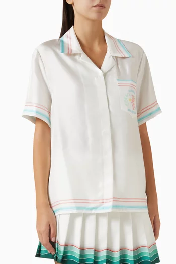 Dance Joy Cuban-collar Shirt in Silk