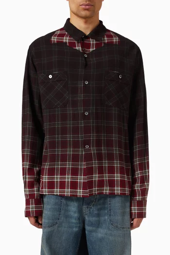 Gradient Check Shirt in Viscose-rayon