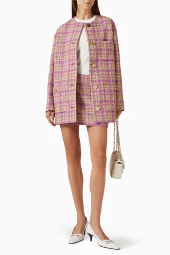 GG-button Mini Skirt in Wool Bouclé