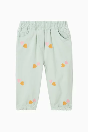 Heart-embroidered Sweatpants
