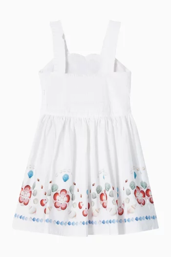 Chelley Flower Shell Dress in Organic Cotton-weave