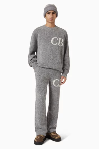 CB Logo Crew Knit Sweater in Wool-blend